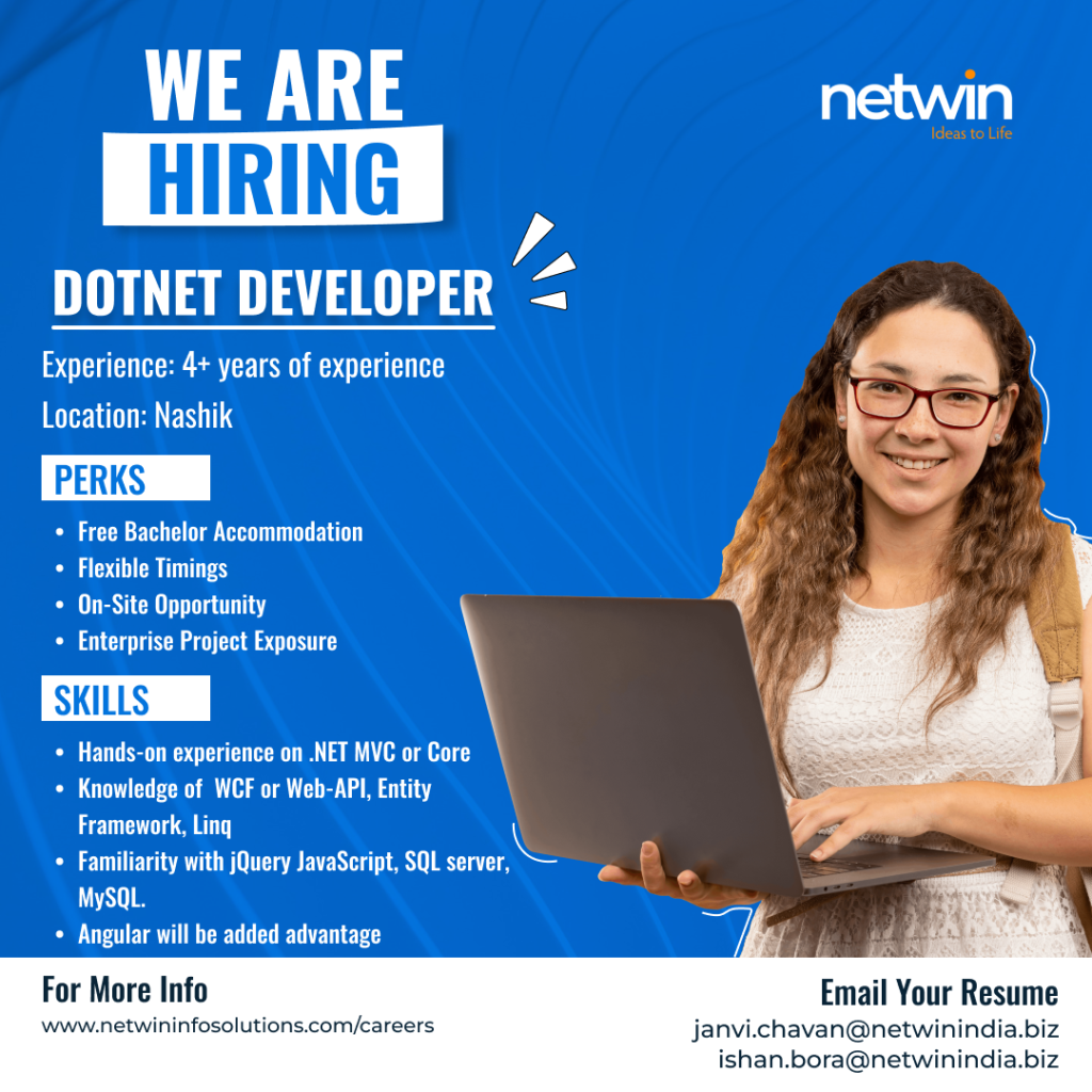 Netwin Infosolutions Hiring DotNet Developer